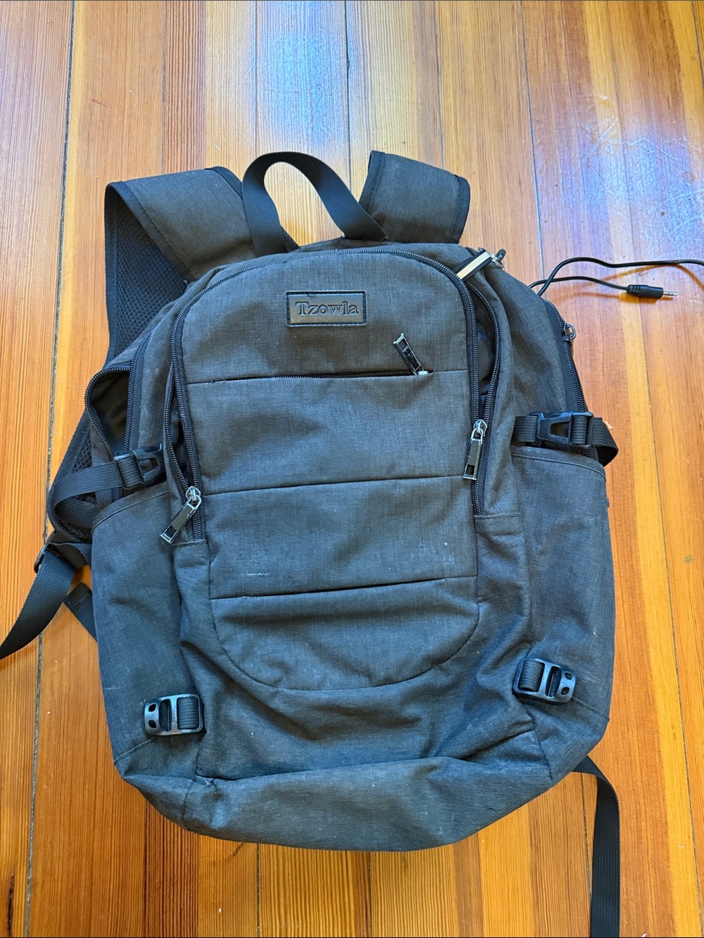 Black Men's Backpack - Multi-Compartment Everyday Pack